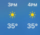 Il va faire 35°C ici aujourd'hui.